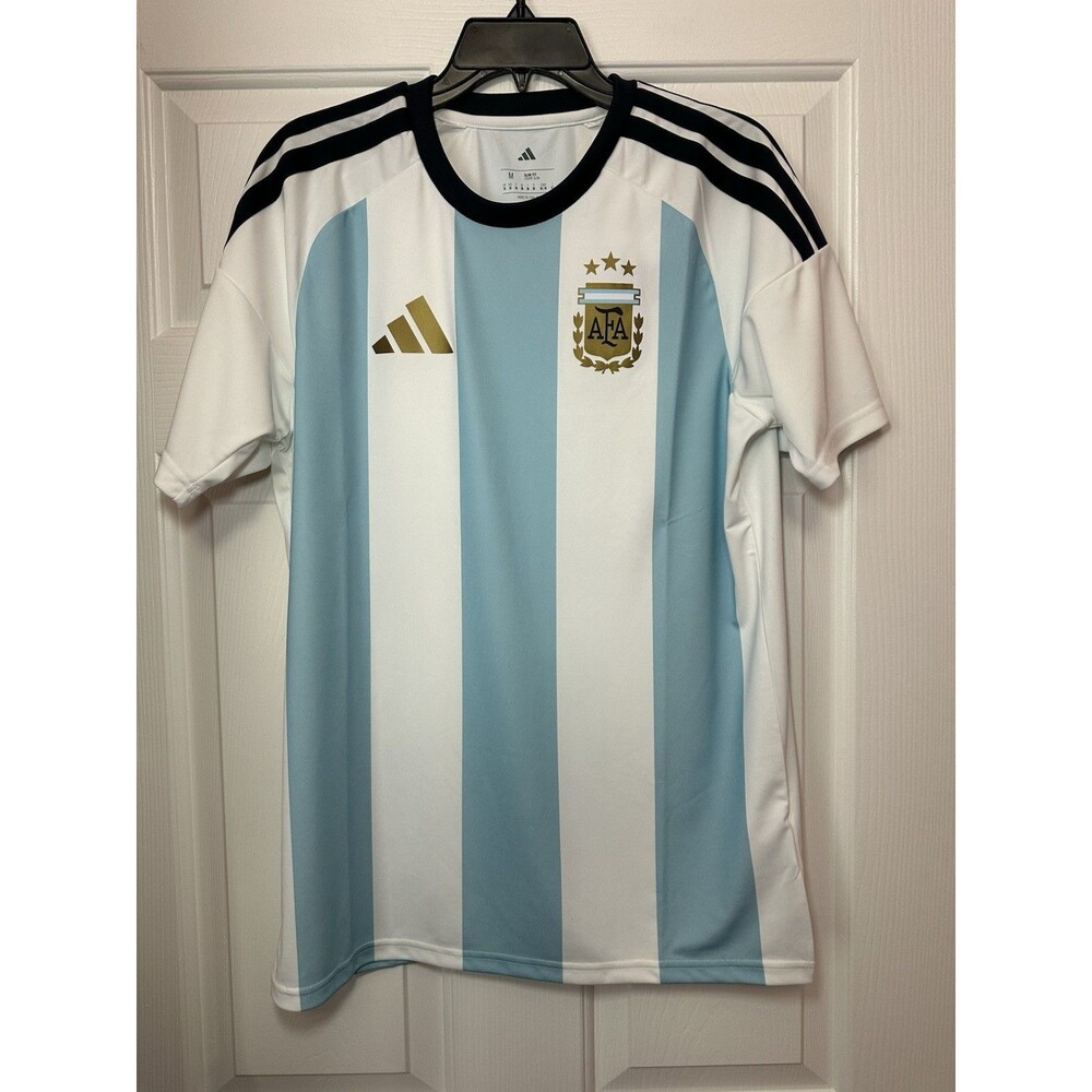 Size M adidas Argentina AFA Home Soccer Jersey Fan KA8069 Mens White Blue NWT